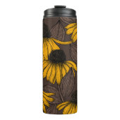 Gelbe Sitzmöbel in dunkelbrauner Farbe Thermosbecher (Vorderseite)