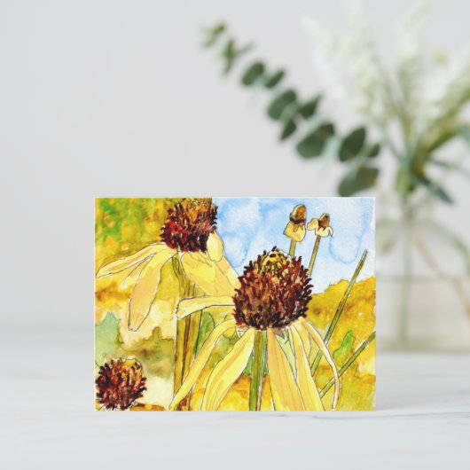 Gelbe Sitzplatine Postkarte (Stehend Vorderseite)