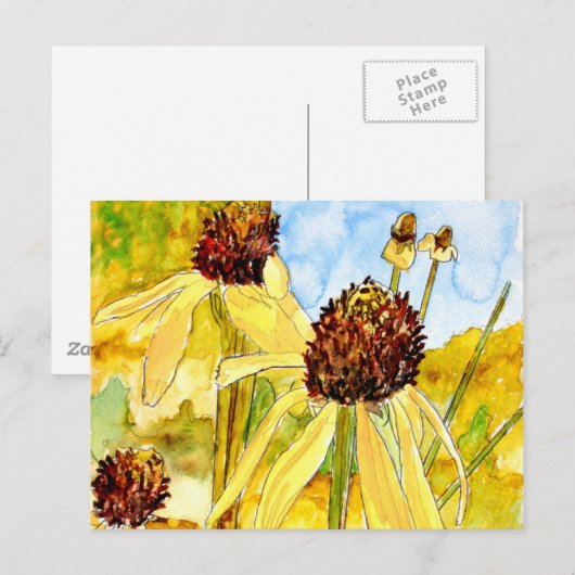 Gelbe Sitzplatine Postkarte (Vorne/Hinten)