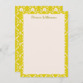 Gelbe skandinavische Volksgeometrie Personalisiert Dankeskarte (Vorne/Hinten)