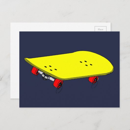 Gelbe Skateboard cool Postkarte (Vorne/Hinten)
