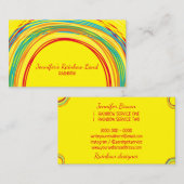 Gelbe Sketch Kinder Zeichnend Regenbogen Visitenkarte (Vorne/Hinten)