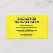Gelbe Sketch mit handgezeichnet Prägung Visitenkarte (Rückseite)
