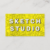 Gelbe Sketch mit handgezeichnet Prägung Visitenkarte (Vorderseite)