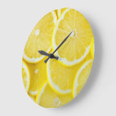 Gelbe Slice Lemons Große Wanduhr (Winkel)