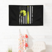 Gelbe Softball-Bat-Flagge 4. Juli Unabhängigkeit Banner (Insitu)