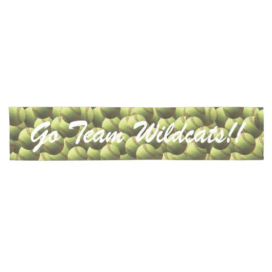 Gelbe Softball-Fahne Kurzer Tischläufer (Horizontal)