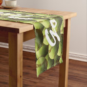 Gelbe Softball-Fahne Kurzer Tischläufer (Beispiel)