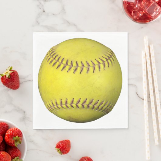 Gelbe Softball in Weiß Serviette (Beispiel)