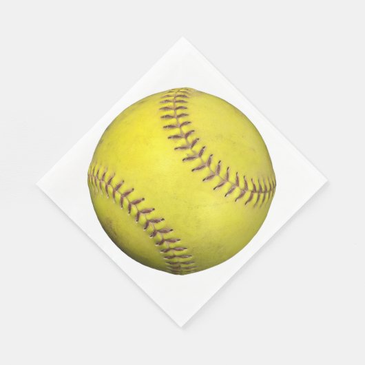 Gelbe Softball in Weiß Serviette (Ecke)
