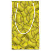 Gelbe Softball-Kollektion Geburtstag Kleine Geschenktüte (Rückseite)