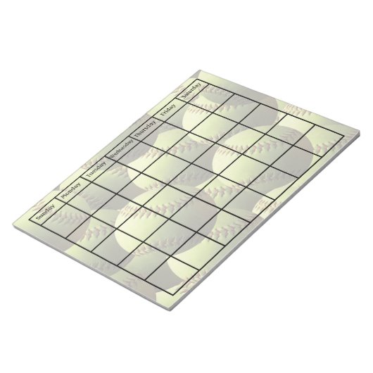 Gelbe Softball-Multiball-Kalender-Blank Notizblock (angewinkelt)