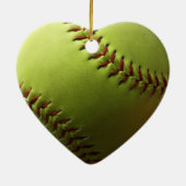 Gelbe Softball-Nahaufnahme Keramikornament (Hinten)