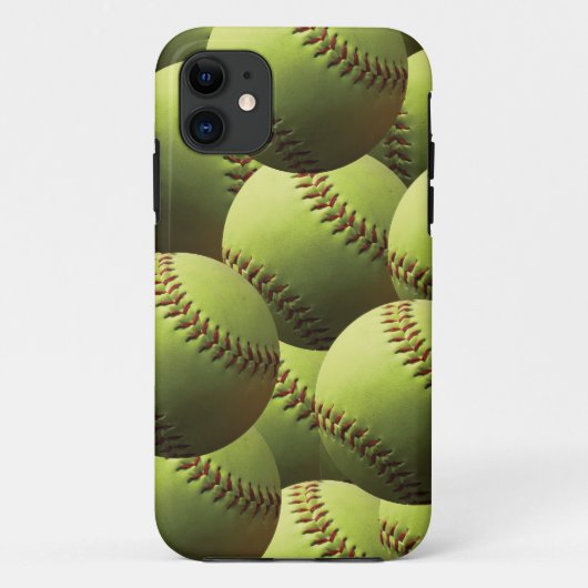 Gelbe Softball-Tapete Case-Mate iPhone Hülle (Rückseite)