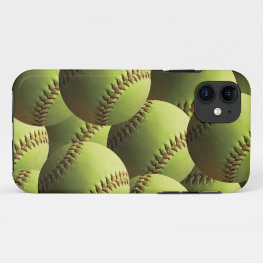 Gelbe Softball-Tapete Case-Mate iPhone Hülle (Rückseite (Horizontal))