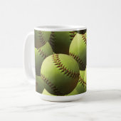 Gelbe Softball-Tapete Kaffeetasse (Vorderseite Links)