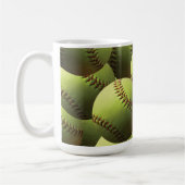 Gelbe Softball-Tapete Kaffeetasse (Links)