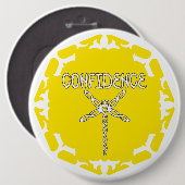 Gelbe Solar Plexus Chakra Libelle weißer Hintergru Button (Vorne & Hinten)