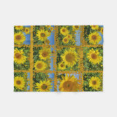 Gelbe Sommer-Blume Deckenkollage Fleecedecke (Vorderseite (Horizontal))