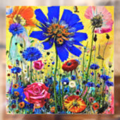 Gelbe Sommer-Blume Fensteraufkleber (Blatt 2)