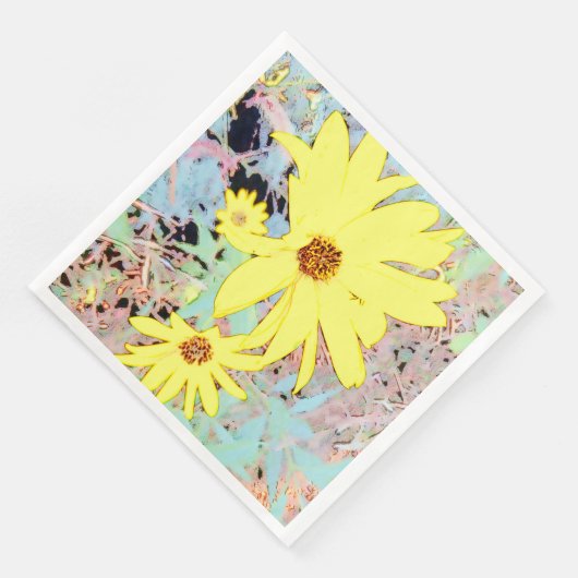 Gelbe Sommer-Blume Serviette (Ecke)