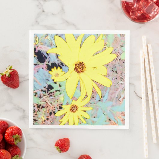 Gelbe Sommer-Blume Serviette (Beispiel)