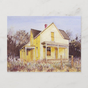 Gelbe Sommer-Zuhause - Postkarte