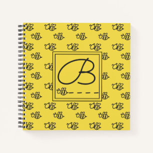 Gelbe Sommerbienen-Muster Notizblock