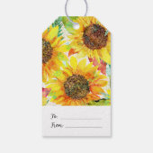 Gelbe Sommerblumen Geschenkanhänger (Rückseite)