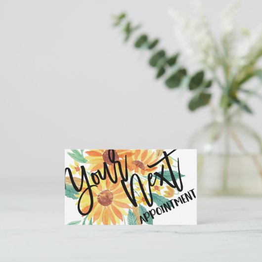 Gelbe Sommersonnenblume Wasserfarbe Terminkarte (Stehend Vorderseite)