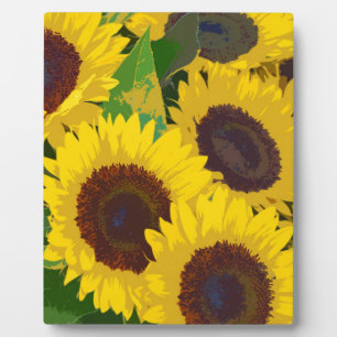 Gelbe Sommersonnenblumen Fotoplatte