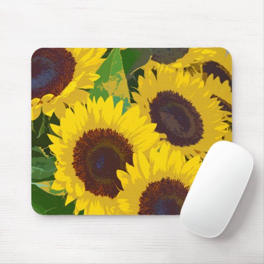 Gelbe Sommersonnenblumen Mousepad (Mit Mouse)