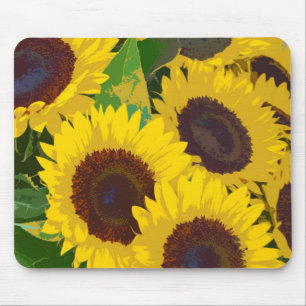 Gelbe Sommersonnenblumen Mousepad