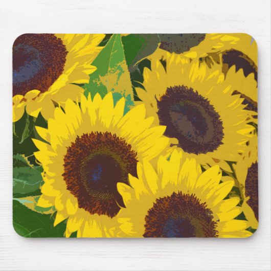 Gelbe Sommersonnenblumen Mousepad (Vorne)