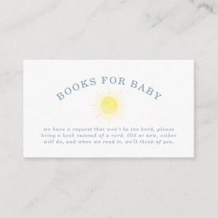 Gelbe Sonne Blaues Gingham-Baby-Shower-Bücher Für Begleitkarte