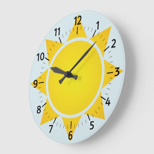 Gelbe Sonne Große Wanduhr (Winkel)