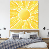 Gelbe Sonne Leinwanddruck (Insitu (Schlafzimmer))