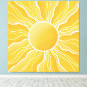 Gelbe Sonne Leinwanddruck (Insitu (Holzboden))