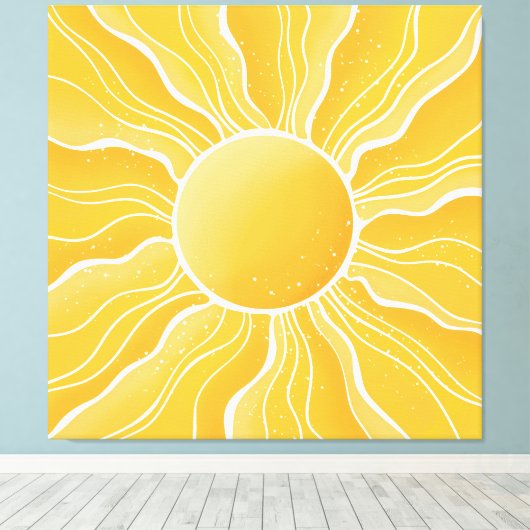 Gelbe Sonne Leinwanddruck (Insitu (Holzboden))