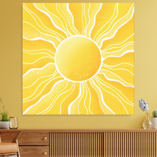 Gelbe Sonne Leinwanddruck (Insitu (Wohnzimmer))