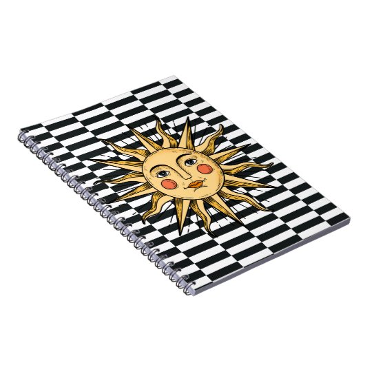 Gelbe Sonne mit Gesicht Notizblock (Rechte Seite)