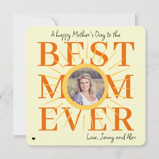 Gelbe Sonne Modernes Foto personalisiert Muttertag (Vorderseite)