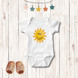 Gelbe Sonne | Niedliches Adorable Unisex Monogramm Baby Strampler