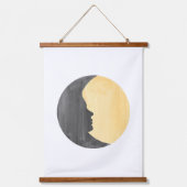 Gelbe Sonne und Mond Wandteppich Mit Holzrahmen (Vorderseite)