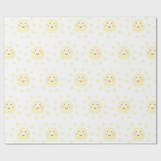 Gelbe Sonnenblende Wasserfarbe Geschenkpapier (Flach)