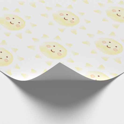 Gelbe Sonnenblende Wasserfarbe Geschenkpapier (Ecke)