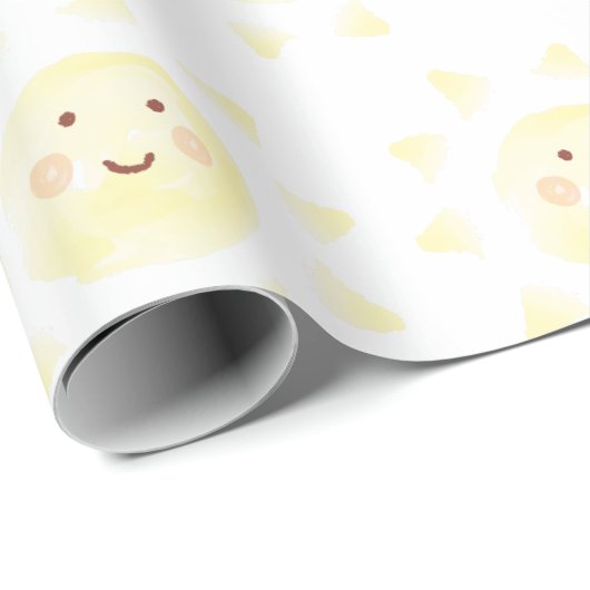 Gelbe Sonnenblende Wasserfarbe Geschenkpapier (Rolleneckpunkt)