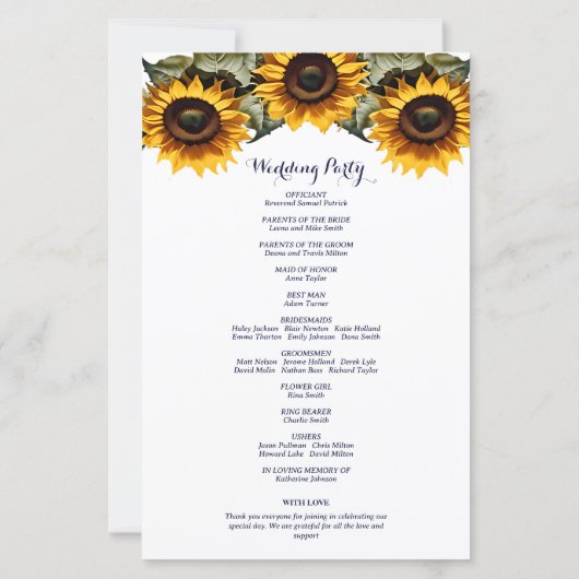 Gelbe Sonnenblume (Rückseite)