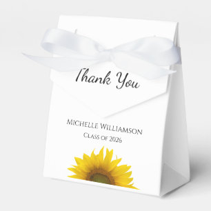 Gelbe Sonnenblume Absolvent der Klasse 2026 Danke Geschenkschachtel