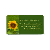 Gelbe Sonnenblume Adressaufkleber (Vorne)